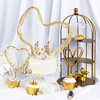 Panfan baking cake decoration beautiful gold color ribbon decorative plug -in gorgeous crystal crown queen dress