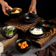 日式陶瓷飯碗家用韓式火鍋日本料理復古個性創意商用加厚小碗湯碗