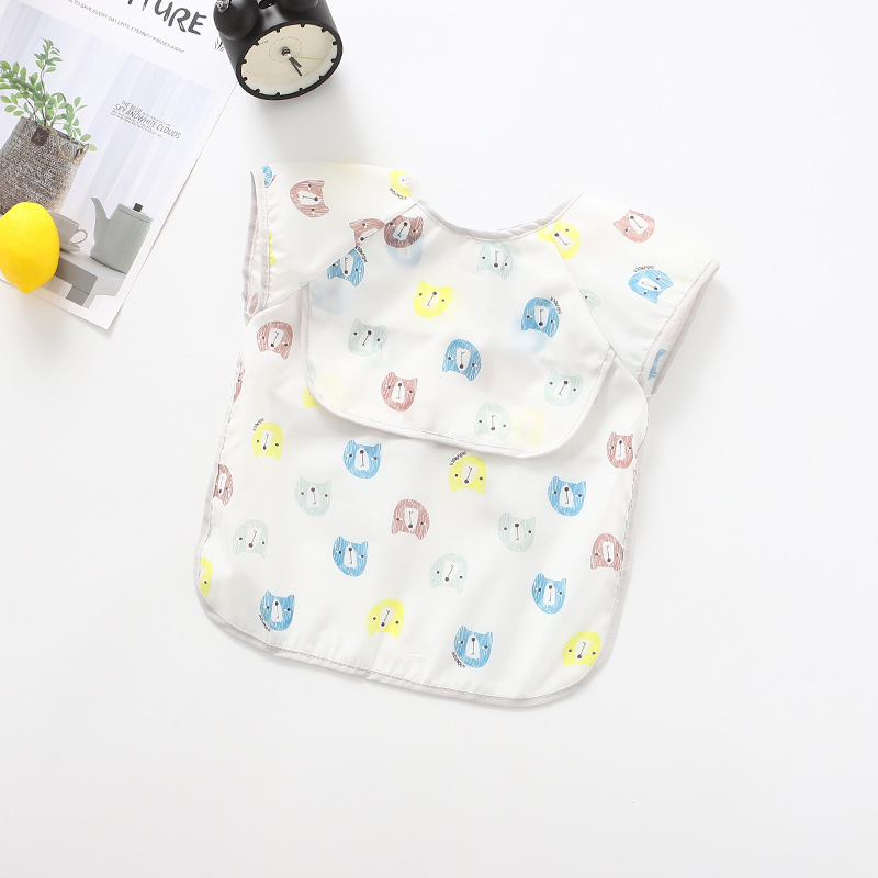 Factory Wholesale New Sleeveless Raincoat Umbrella Baby Waterproof Eating Suit Baby Saliva Cover Anti-Dirt Lunch Suit