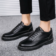 Spring Men's Shoes New Casual Shoes Student Trend Shoes Men Small Leather Shoes Board Shoes Men Waterproof Martin Boots Low-Top Shoes