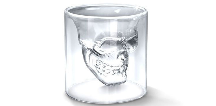 骷髅杯酒杯酒吧杯创意双层个性杯无色透明双层玻璃杯酒杯