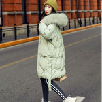 Демисезонный пуховик, куртка, коллекция 2021, средней длины, увеличенная толщина, в корейском стиле