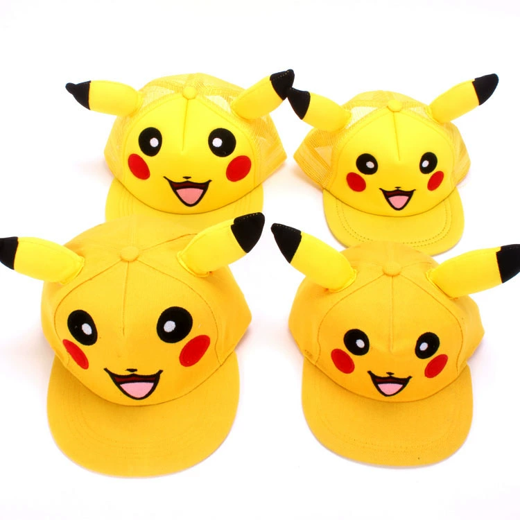 Бейсболка унисекс Pikachu мультяшная, весенняя, регулируемая, ткань и сетка, для взрослых и детей