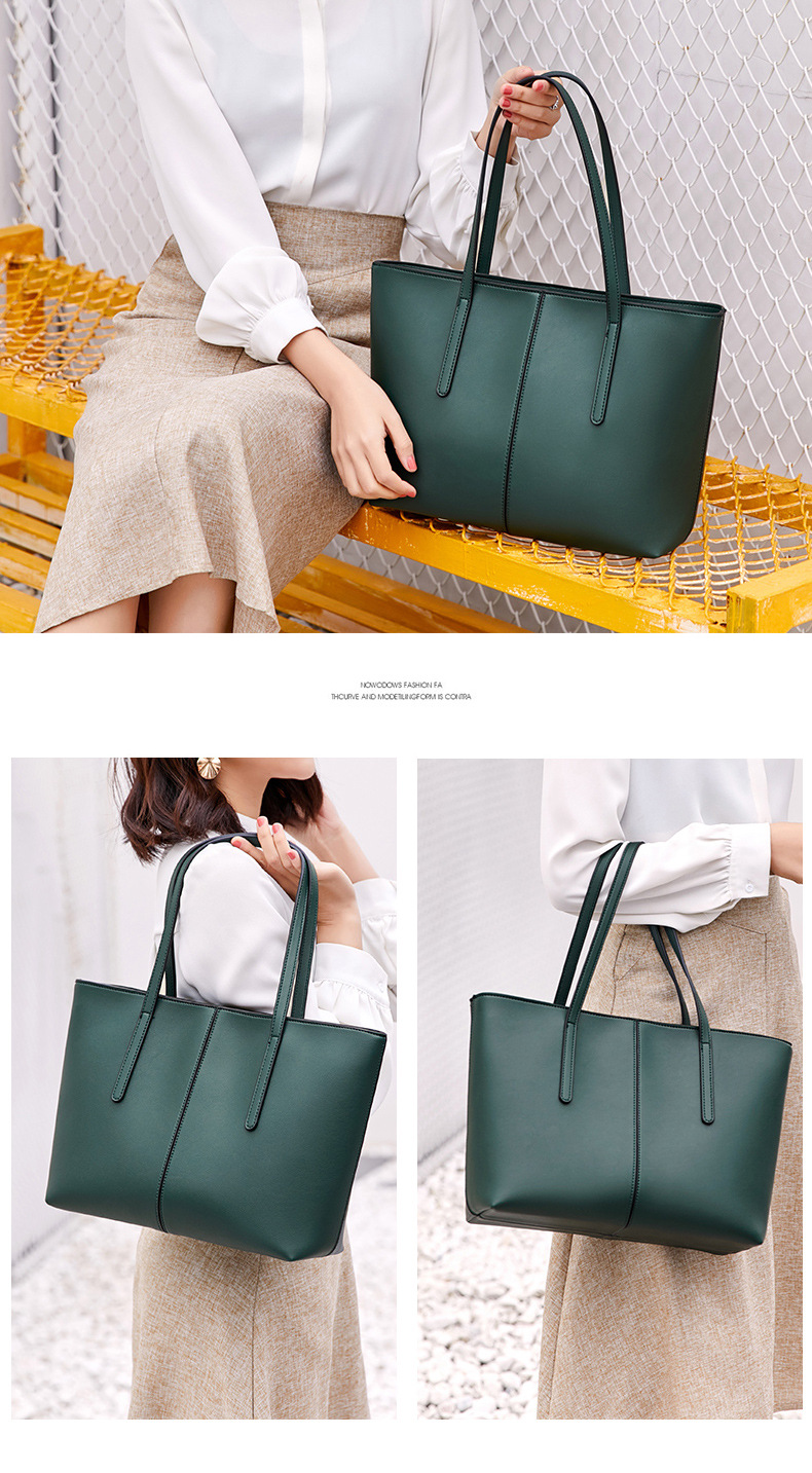 2106g Weight Polyester Lining Material Zipper Closure Type Double Handle Strap Type Women's Large All Seasons Pu Leather Fashion Tote Bag