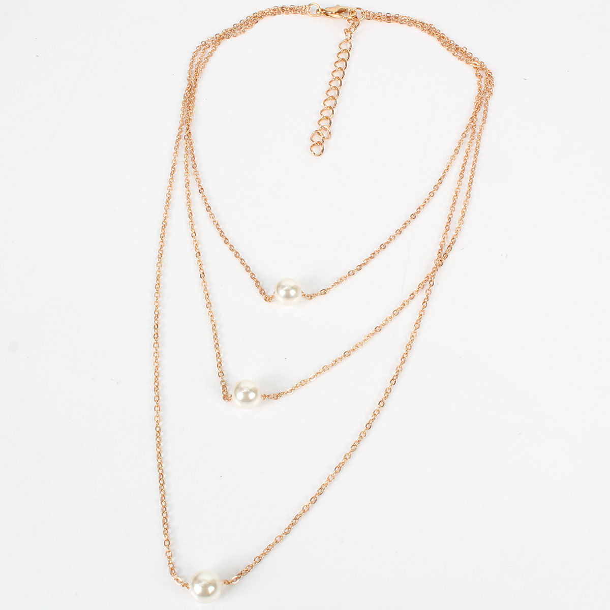 Necklace Retro Simple Beaded Three-layer Single Imitation Pearl Necklace Wholesale display picture 8