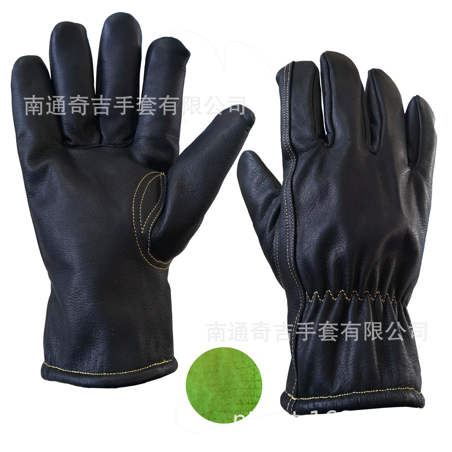 重磅推荐！ 防水防油款黑色牛皮司机手套