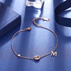 Golden ankle bracelet stainless steel, accessory, Korean style, pink gold, simple and elegant design, wholesale