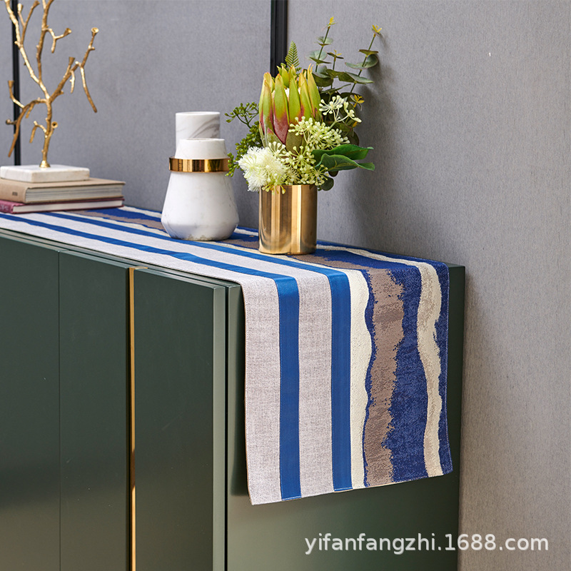 桌旗北欧现代简约餐桌桌旗欧式轻奢茶几旗装饰布电视柜餐边柜盖布|ms