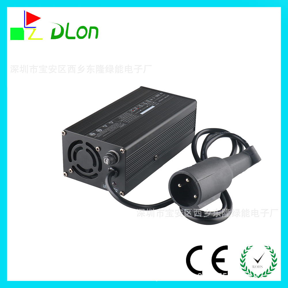 48V6A高尔夫车充电器黑色大圆头厂家110VAC美插48V 高尔夫充电器