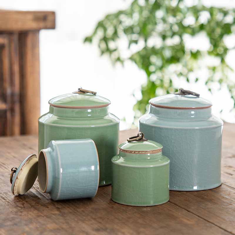厂家直销创意裂纹开片釉 哥窑密封收纳茶叶罐|ru
