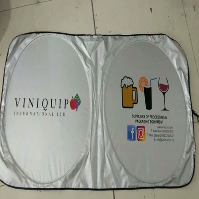 Double-ring car sun shield coated silver cloth car sun shield coated Sun Shield double-ring sun shield (Sun shade) - 15070cm