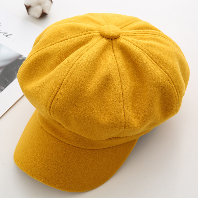 Women's Retro Solid Color Flat Eaves Beret Hat display picture 13