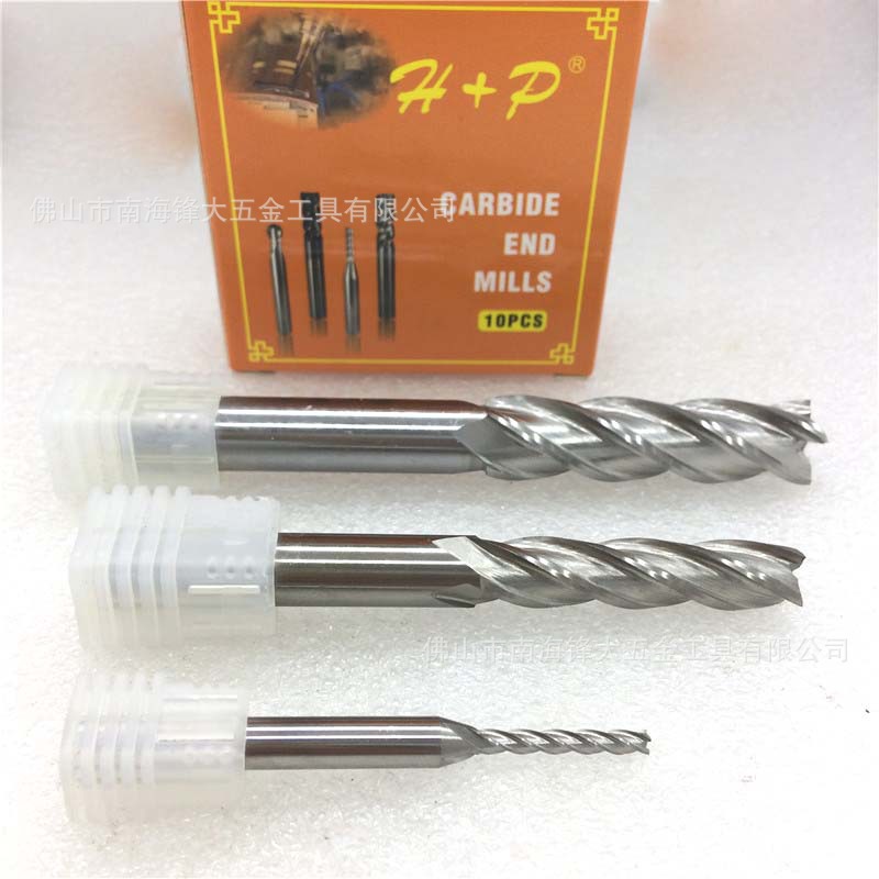 H+P白钢铣刀加长刃 全磨立铣刀HSS 4刃高速钢铣刀 加长白钢刀