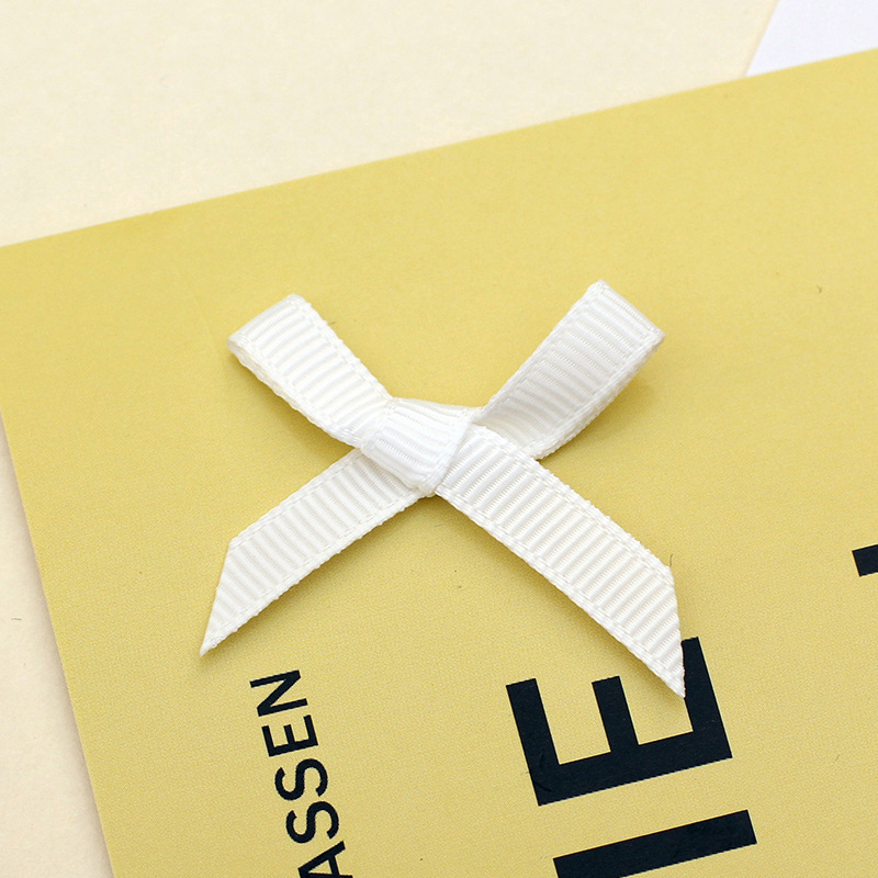 2分白色罗纹蝴蝶结