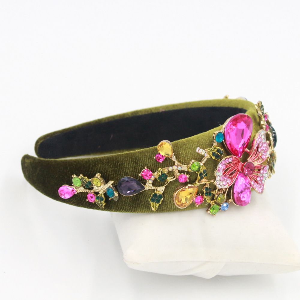 Hot Selling Fashion Personality Bee Flower Dot Diamond Metal Headband display picture 5