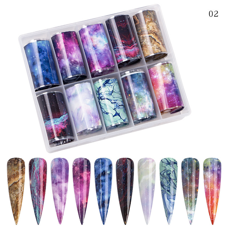 New nail art starry sky stickers 10 mixe...