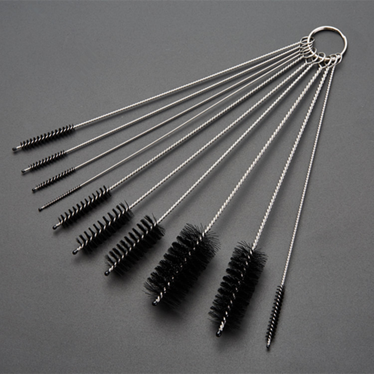 Cepillo de tubo de ensayo de nylon al por mayor de fábrica Cepillo de limpieza de tubos de 10 piezas Cepillo de herramientas