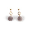 Brand demi-season spherical universal fashionable earrings from pearl, internet celebrity