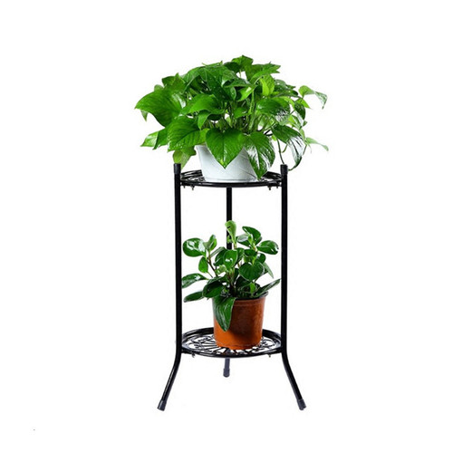 Outdoor and Indoor European-style Iron Plant Stand with Green Foliage, Suitable for Balconies, Courtyards, and Greenhouses