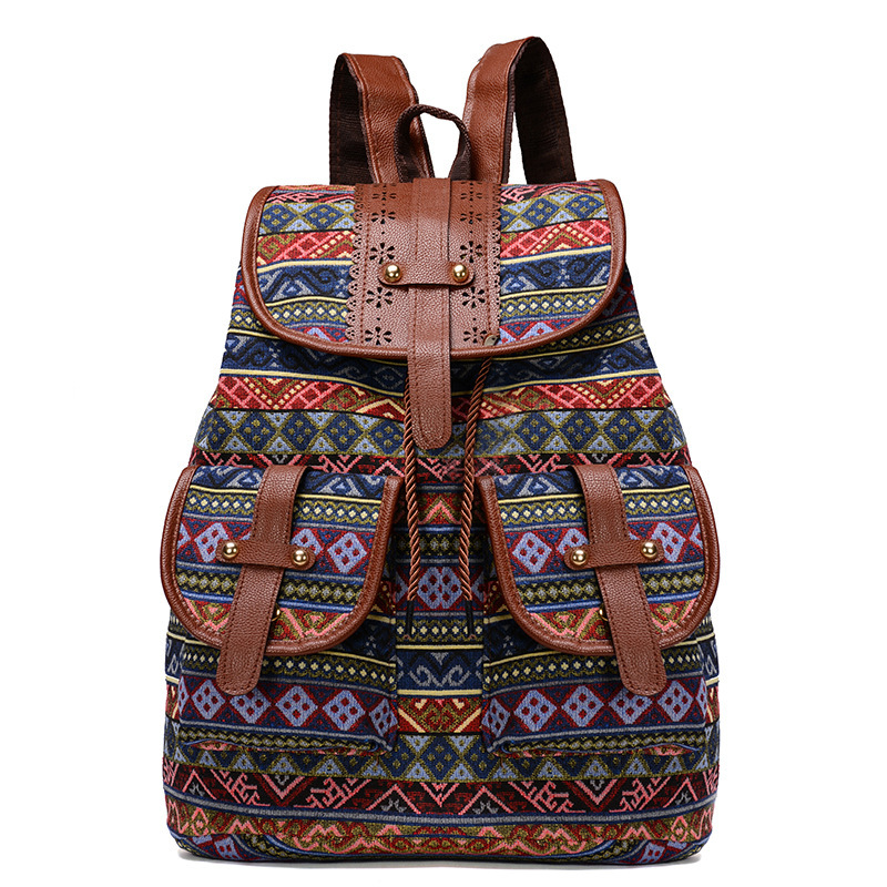Fábrica expreso Comercio exterior nueva moda mochila europea y americana estilo casual lona mujer mochila moda estilo bolsa de viaje