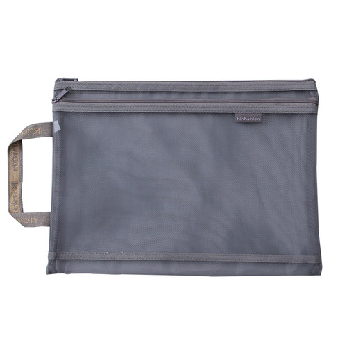 A4/A5 Hand-held File Pouch Transparent Mesh Pen Bag Makeup Bag Large Capacity Storage Bag