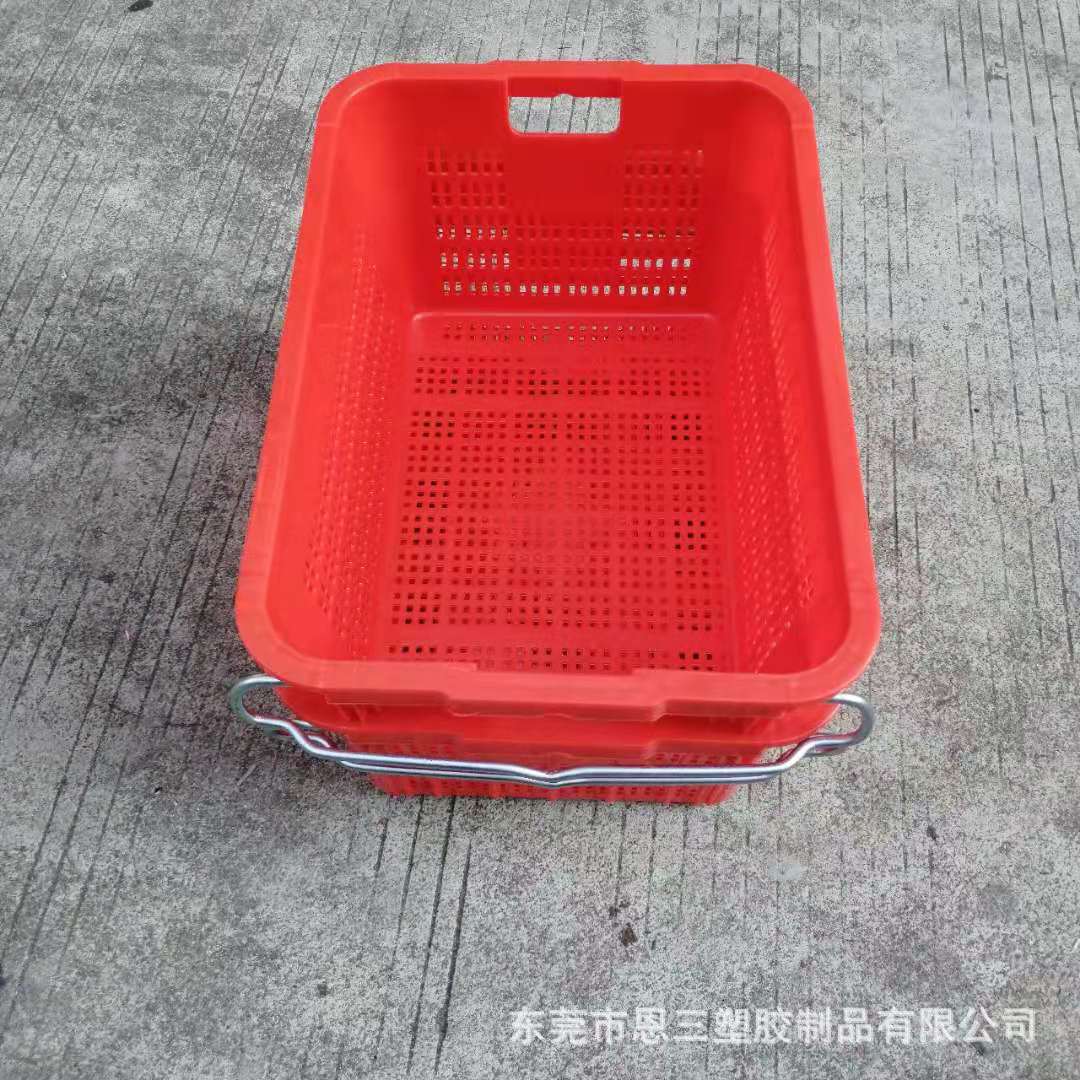 直销塑胶箩筐铁耳菜箩配送蔬菜箩筐大胶筐 框子塑料菜筐