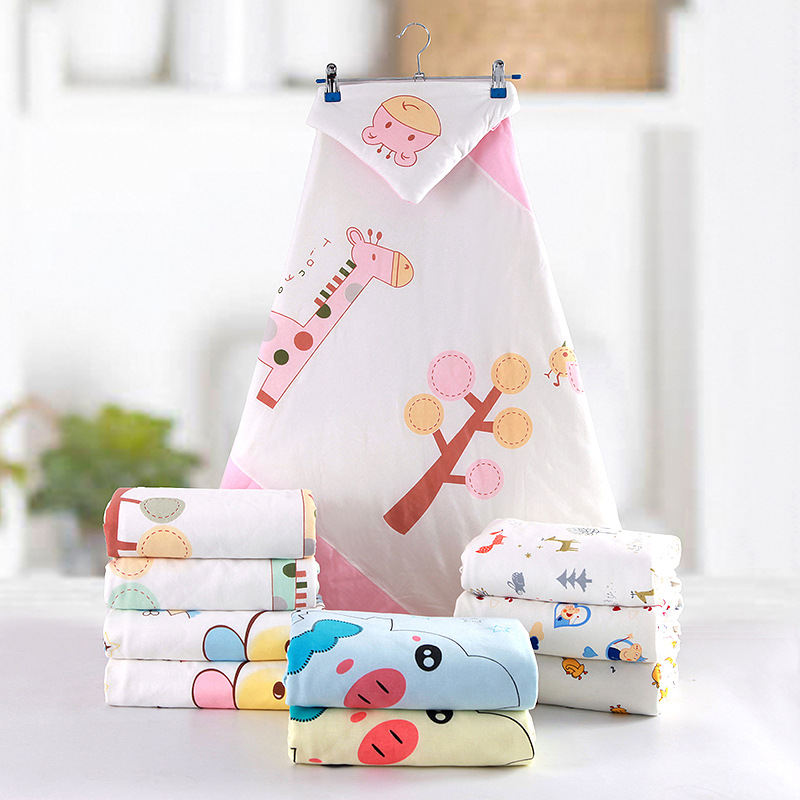 Manufactor supply baby Cuddle Imitation silk Newborn Supplies Autumn and winter go out Blankets Swaddle Sleeping bag