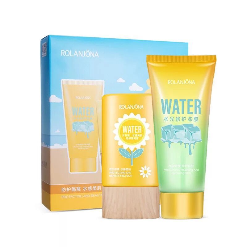 厂家直销露兰姬娜洋甘菊水感美肌防护隔离霜套盒 夏天防晒佳品|ru