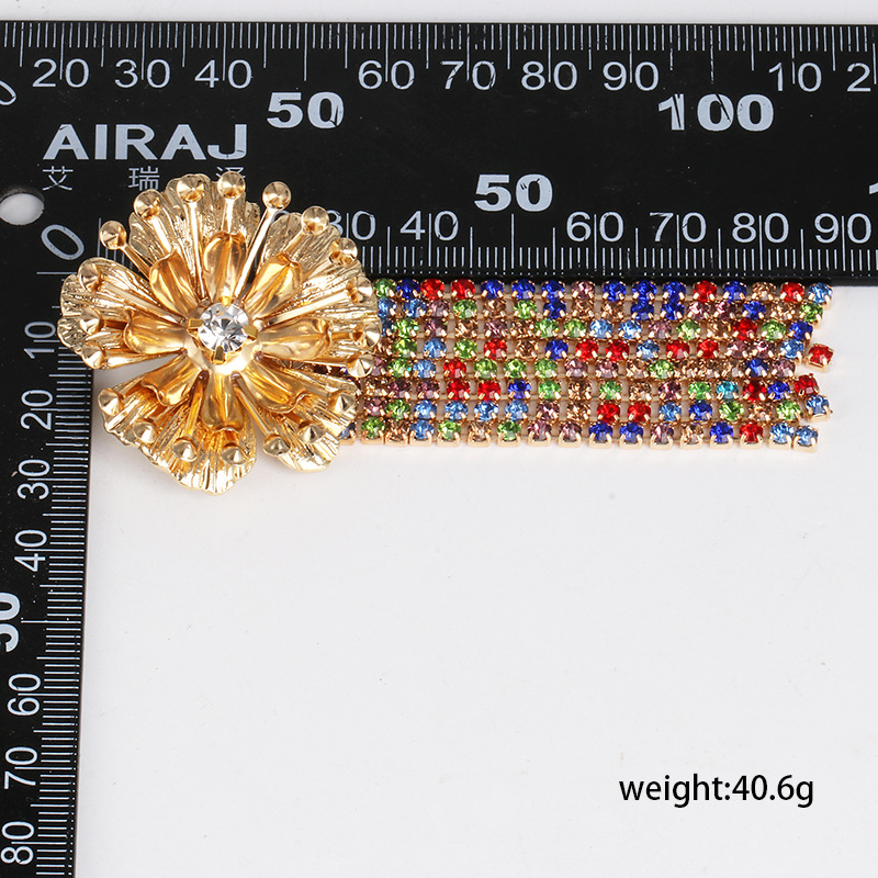 52764 Jujia Nouvelle Personnalité De Mode Alliage Fleur Multicolore Gland Orné De Bijoux Boucle D'oreille Oreille Goujons Europe Et En Amérique Croix Frontière display picture 14