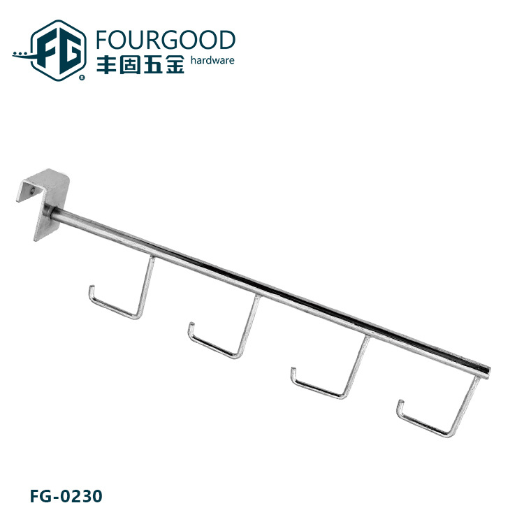 Foshan hardware Tarjeta de suministro directo de fábrica tubo redondo gancho de cabeza ropa J gancho tienda de ropa gancho de metal