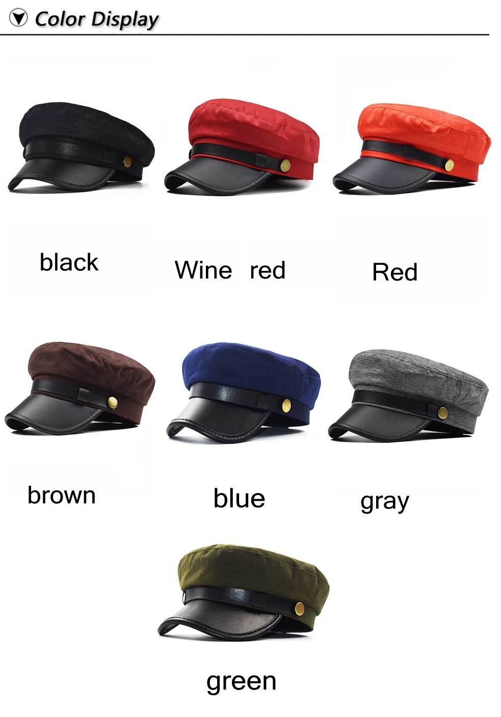 Unisexe Style Vintage Couleur Unie Patchwork Avant-toit Plat Chapeau Béret display picture 1