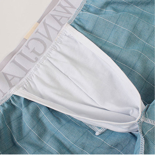 Plaid Arrow Pants Men's Pure Cotton Breathable Loose Boxer Briefs Fashion Simple Home Shorts Underwear Men