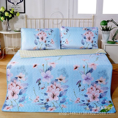 天然乳胶凉席三件套天丝软席可折叠水洗冰丝席空调席厂家批发