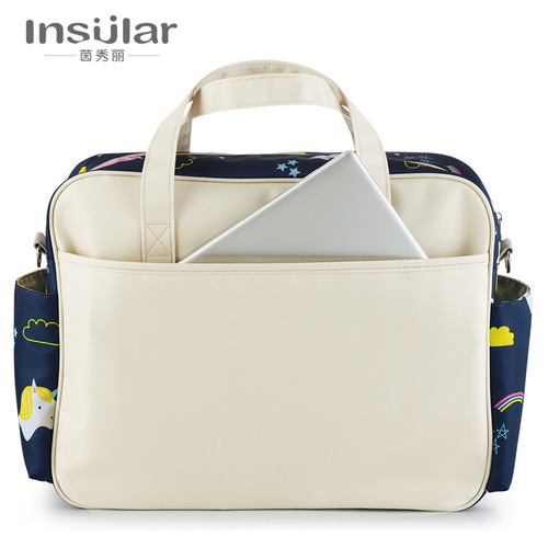 Yinxiuli Waterproof Nylon Printed Shoulder Mother Bag Crossbody Portable Mother and Baby Bag Large Capacity Mummy Bag Cross-border