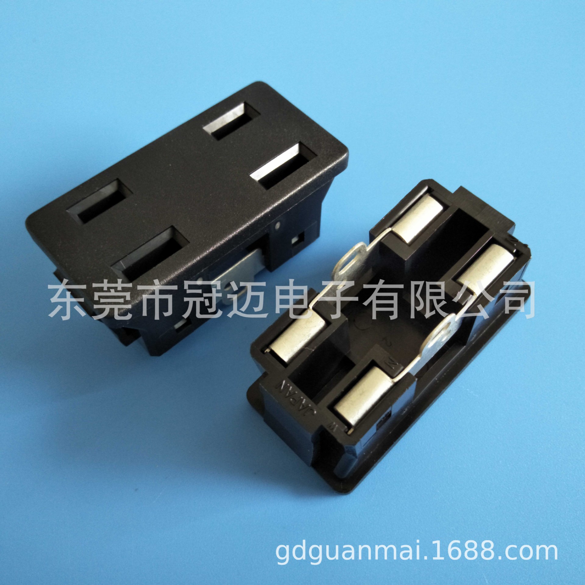 AC-W01 日规插座 双联 双排 日式电源插座 排插 开孔20*43mm