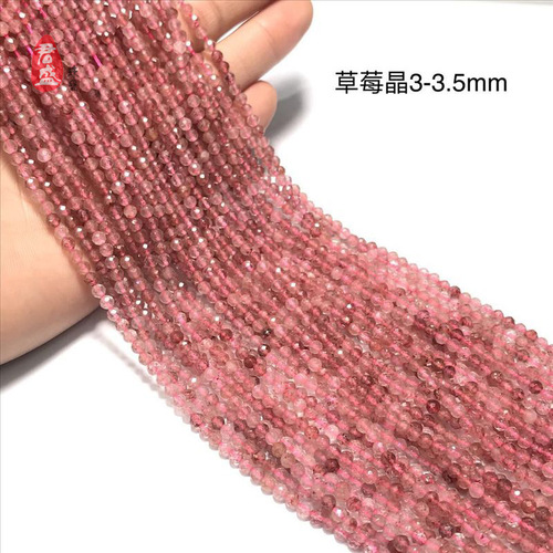 3mm strawberry crystal aquamarine pendant necklace earrings pearl accessories hairpin tassel DIY jewelry accessories wholesale