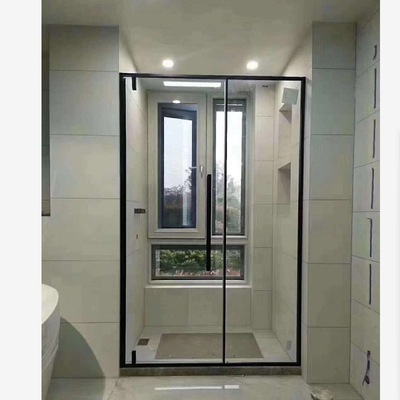 Manufactor Supplying Stainless steel Shower Room Narrow Bath room Glass partition black Glass Sliding door Bath screen Bath Room