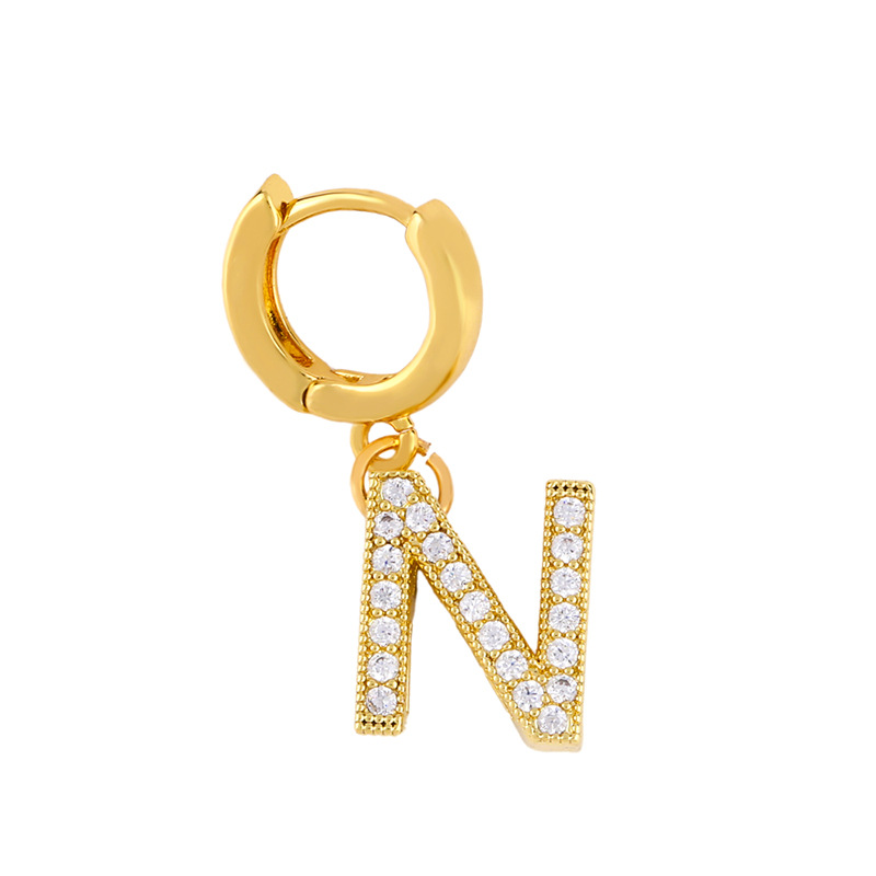 Alphabet Earrings With Diamonds display picture 2