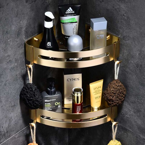 Black Hole-free Aluminum Triangle Bathroom Rack Bathroom Storage Shelf Bathroom Triangle Basket