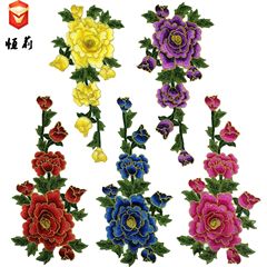 3D water-soluble flowers, clothing accessories, ethnic-style color computer embroidery, rose embroidery, direct factory sale