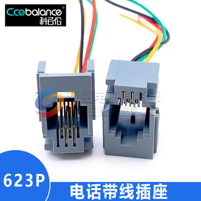 623P-6P4C Телефонное сокет RJ11 RJ12 с линейным хрустальным заголовком 4 Core Phone Socket 623p