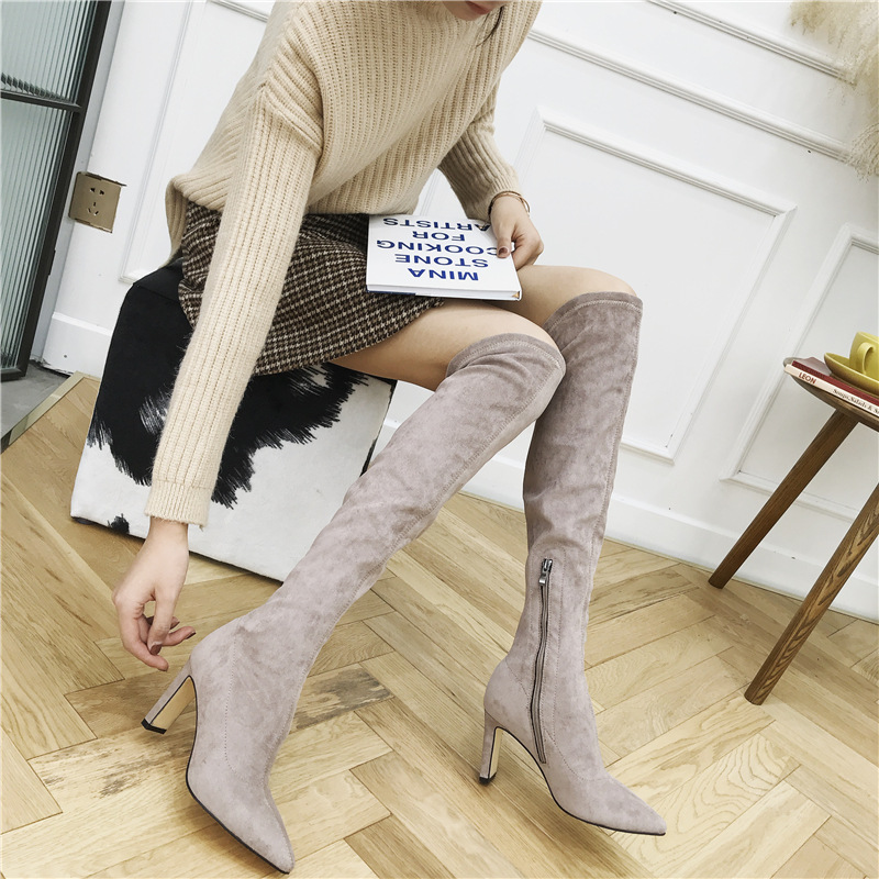 autumn and winter thick high heel knee boots  NSHU26928