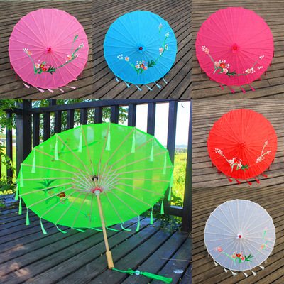 古风流苏舞蹈伞汉服走秀飘带走秀伞网红古装女演出拍摄道具油纸伞|ru