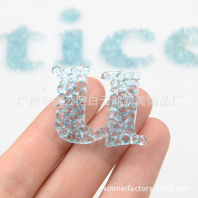 轻氧女士套装服装烫钻批发 双尖水钻透明树脂钻背胶字母烫钻烫贴|ms