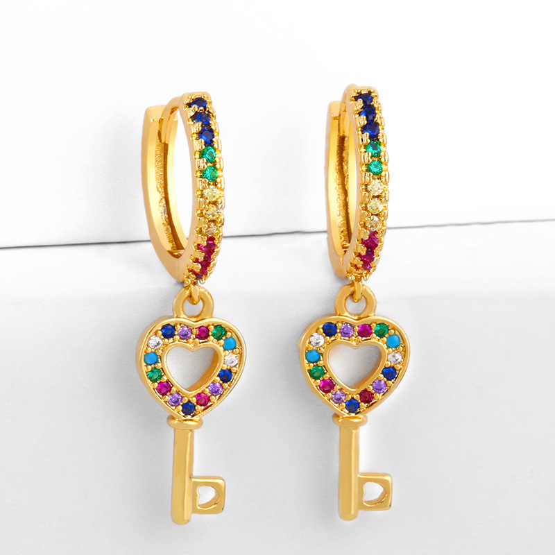 Love Key Love Earrings Earrings Fashion Diamond Earrings display picture 4