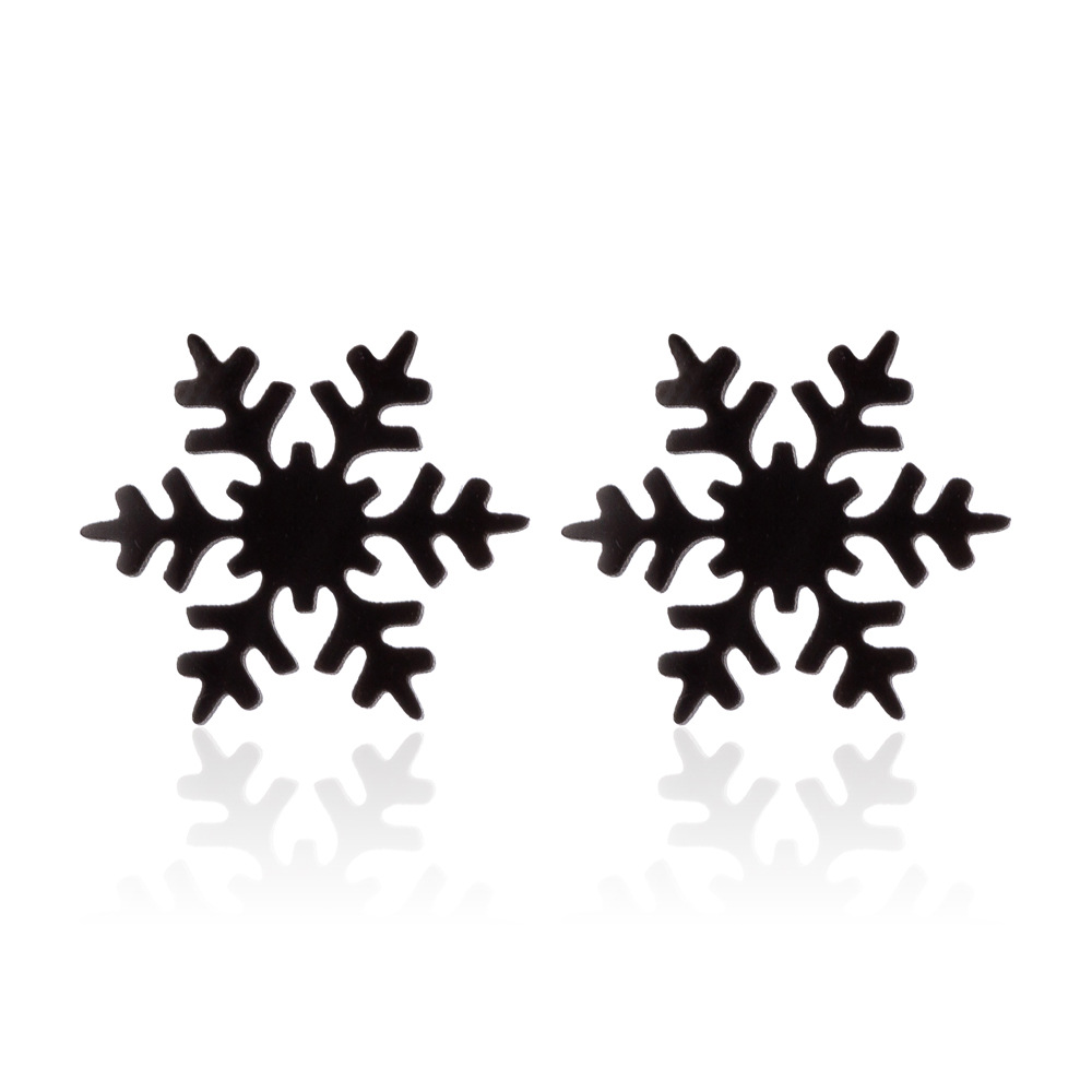 Women's Simple Style Animal Snowflake Stainless Steel No Inlaid Ear Studs Stainless Steel Earrings display picture 1