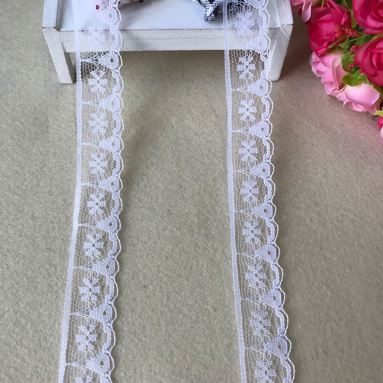 蕾丝花边1.8厘米宽现货批发服装头饰辅料无弹花边