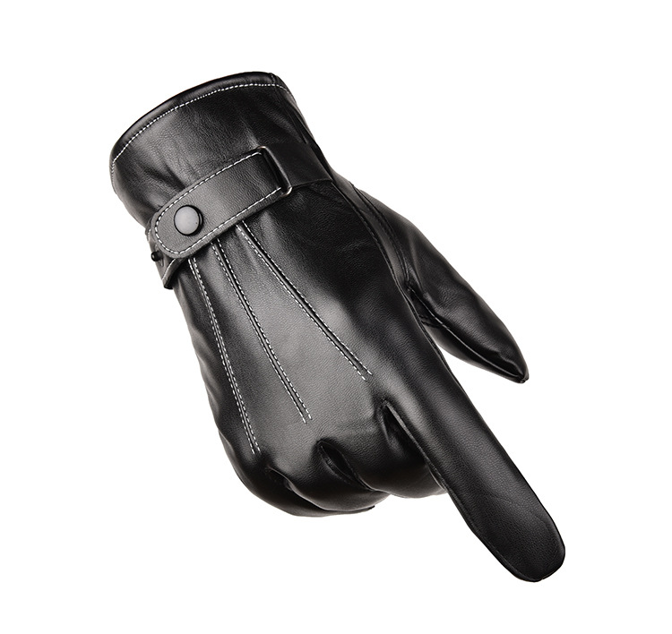 Guanti invernali da uomo in PU con touchscreen: antivento, impermeabili, foderati in pile, per ciclismo all'aperto e spostamenti quotidiani_voghion.com