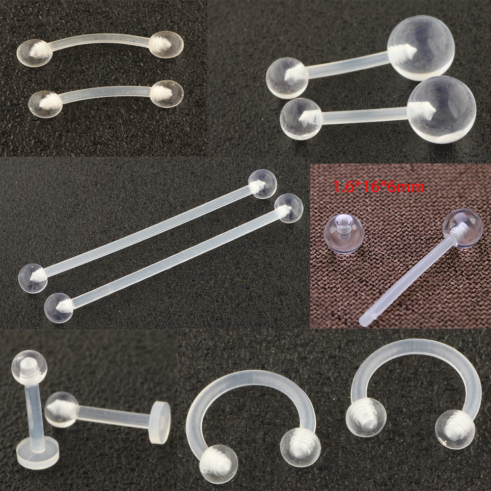 16G labret stud size and finish detail