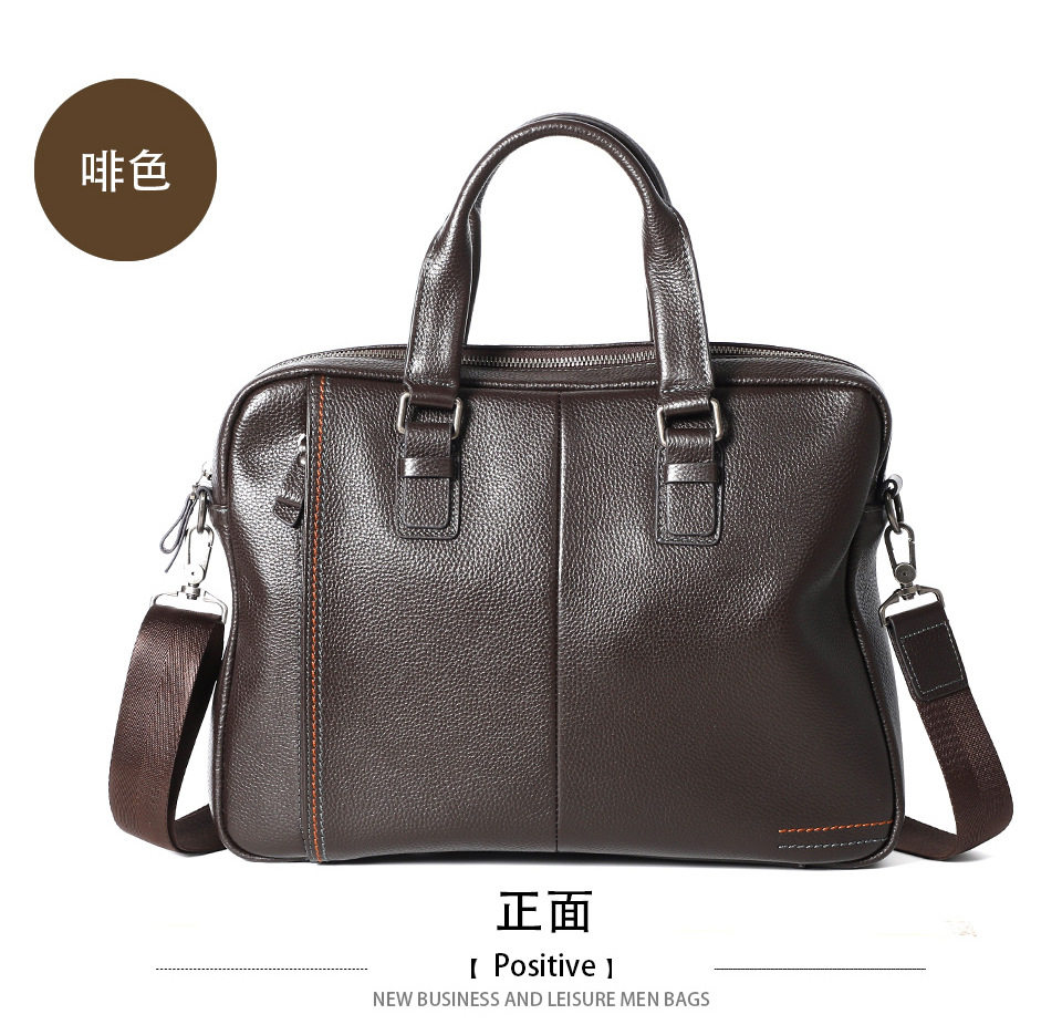 Túi xách tay nam da bò lớp đầu 28×38×8 cm kiêm túi đeo chéo, đựng laptop 13 inch — Màu cà phê, Màu xanh lam, Màu đen chi tiết 20
